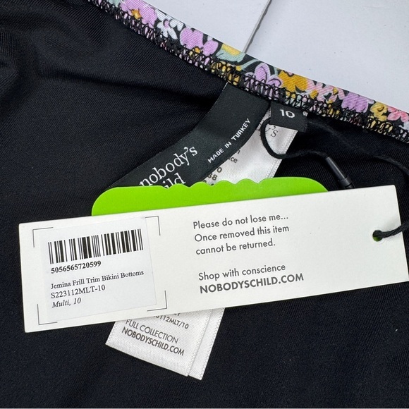 Nobody’s Child Jemina Frill Trim Bikini Bottoms US Sz 6 NWT Eco-Friendly Floral - Picture 5 of 8